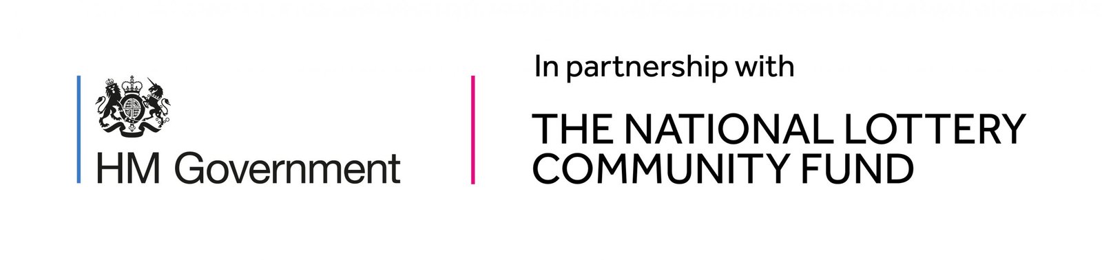 HM Government in partnership with The National Lottery Community Fund Logo